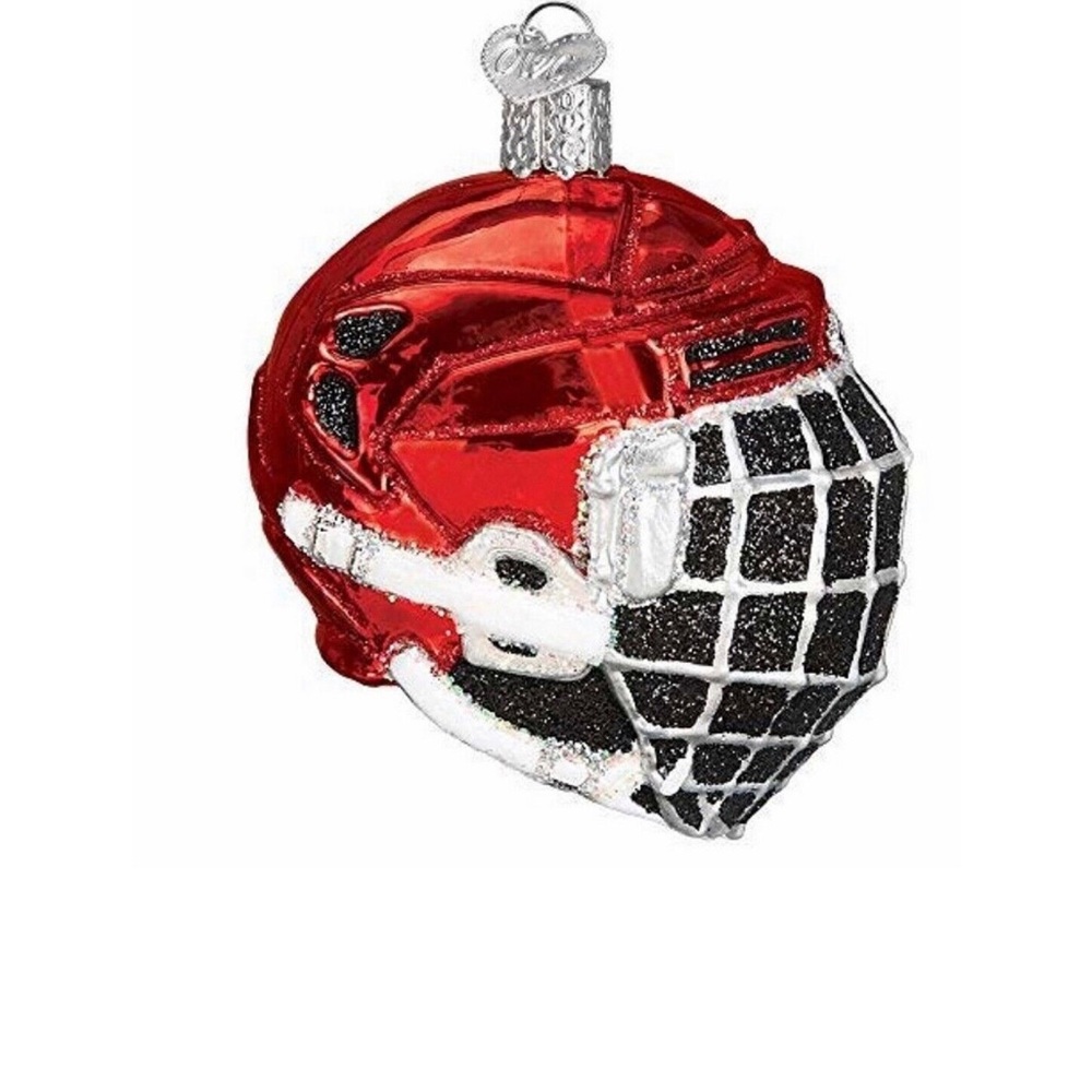 Brand new in box Old World Christmas hockey helmet ornament